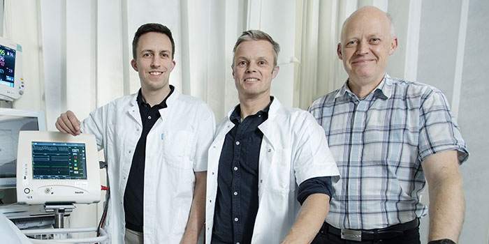 From left to right: Christian S. Meyhoff, Eske Aasvang, and Helge Gjarup Dissing. Photo: Mikal Schlosser