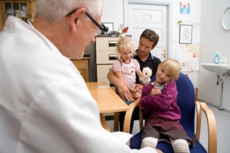 Family seeing a doctor