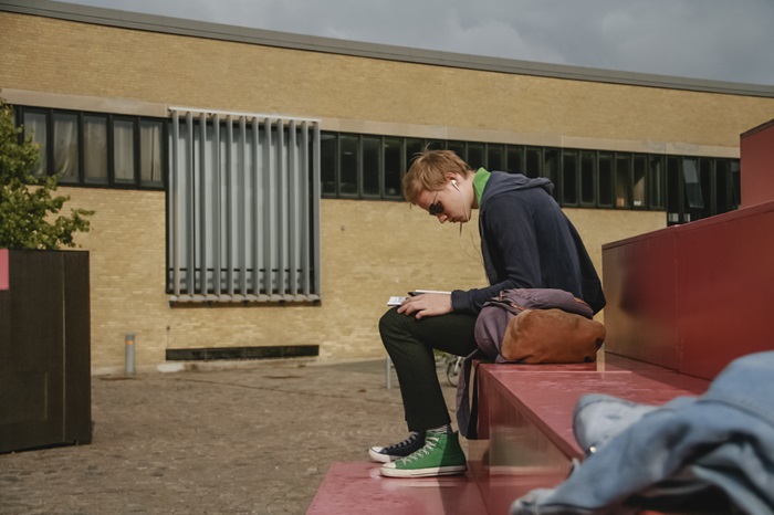 Young man reading