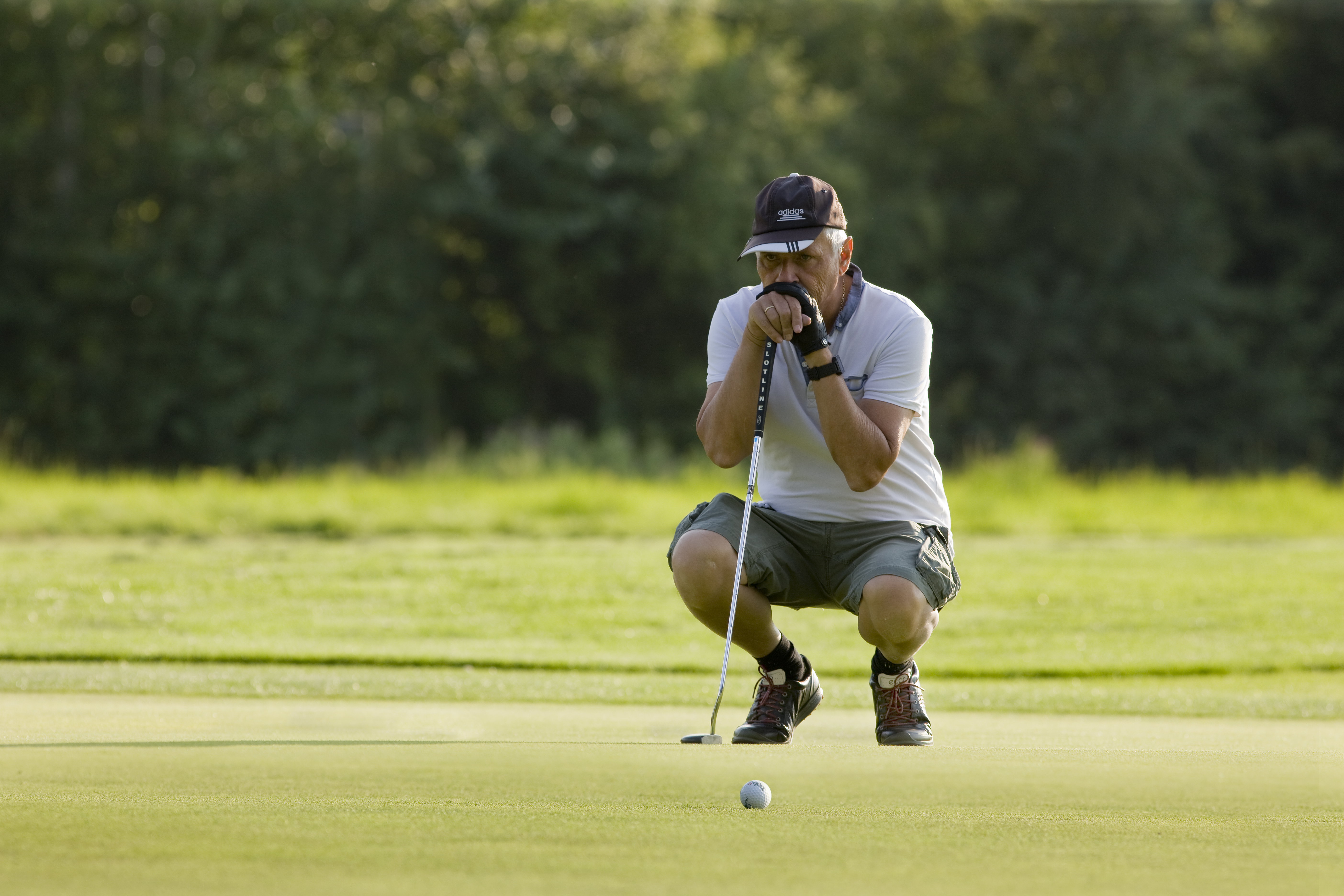 concentrating on golf